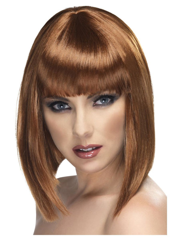 Short Brown Blunt Glam Wig
